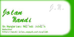 jolan mandi business card